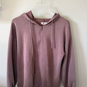 Women’s Mauve Half-Zip Hoodie Sweater